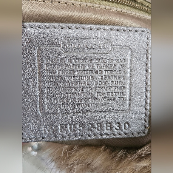 Coach Beige Tote with Fur Trim - Picture 7 of 13